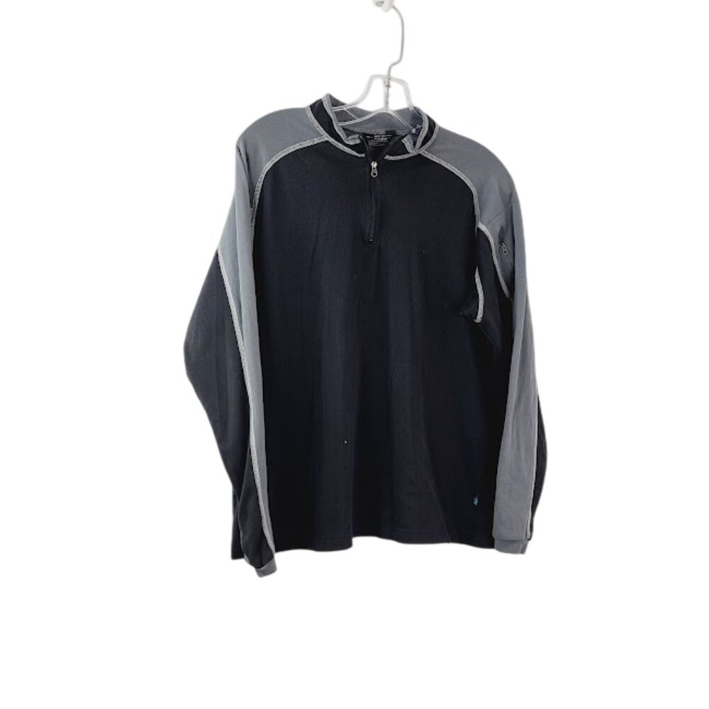 Kuhl Men's Gray Black 1/4 Zip Long Sleeve Fleece Pullover Sweater Size M